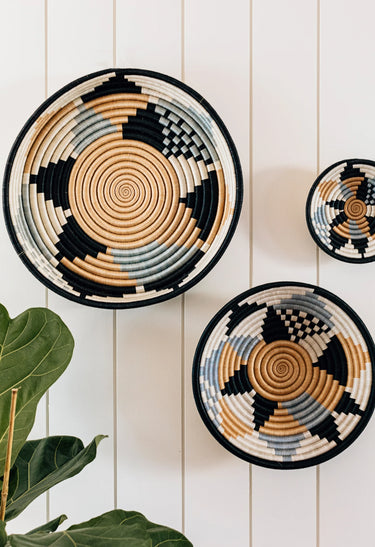 Diversiform Gray Woven Bowls